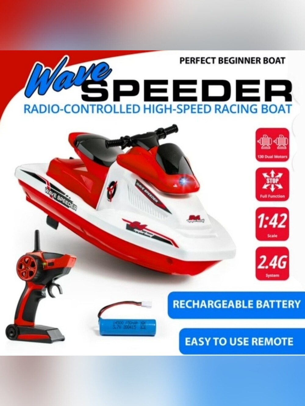 Force1 Wave Speeder Remote Control Toy Boat NWT